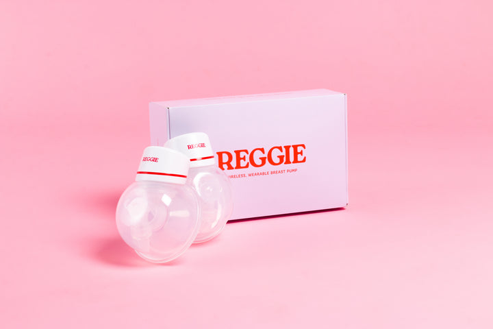Two Reggie Baby breast pumps with packaging