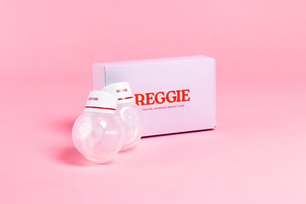 Two Reggie Baby breast pumps with packaging